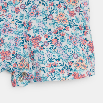 جمبسوت قصيرة برسوم الفلامنغو وأشرطة الكتف متعددة الألوان للفتيات الصغيرات